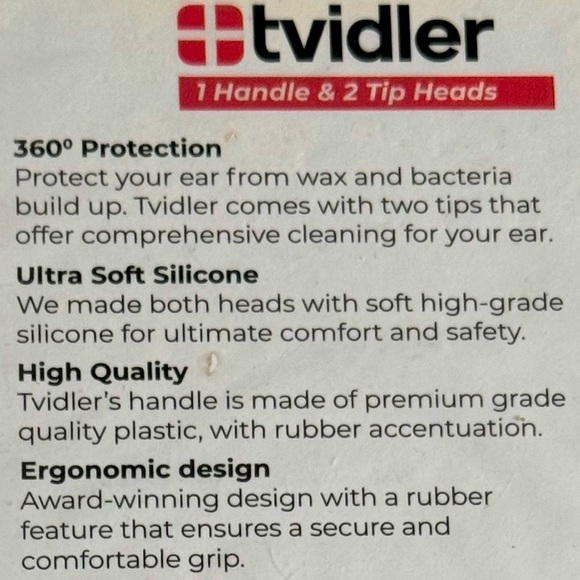 👂tvidler Ear Wax Remover - 1 Handle and 2 Tip Heads White - Picture 4 of 4